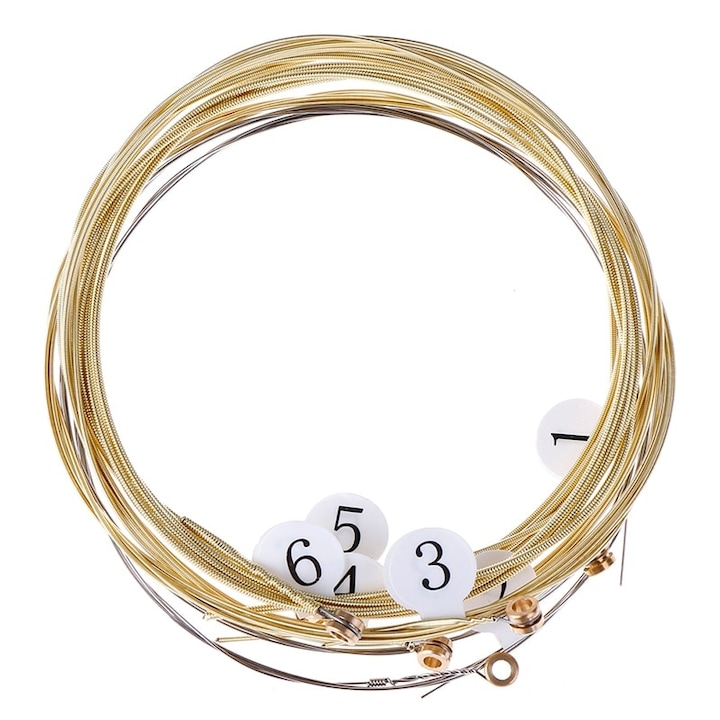 Комплект от 6 струни за китара Basesailor, Normal Tension, Light, Gold