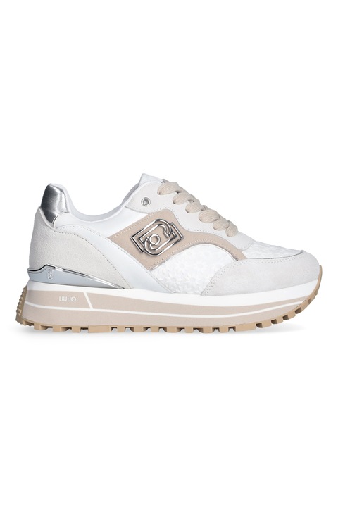 Liu Jo, Sneaker nyersbőr részletekkel, Homokbarna/Törtfehér