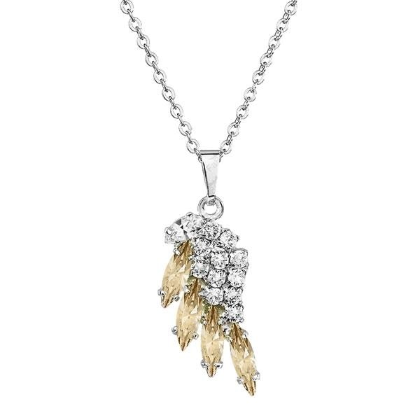 Colier cu cristale Swarovski FaBOS, Crystal / Golden Shadow 7430-6046-03, Argintiu, Auriu