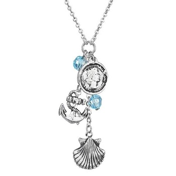 Colier cu cristale Swarovski FaBOS, Aqua Bohemica 7430-6072-03, Argintiu, Auriu, Albastru Colier cu cristale Swarovski FaBOS, Aqua Bohemica 7430-6072-03, Argintiu, Auriu, Albastru