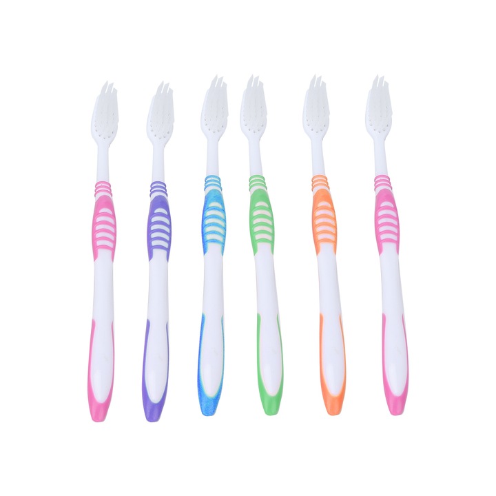 6 db Mmgoqqt fogkefe készlet, puha sörték, ergonomikus kialakítás, fogtisztításhoz
