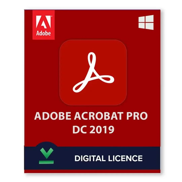 Adobe PRO Acrobat DC 2019, állandó elektronikus licenc, 1 eszköz – Windows