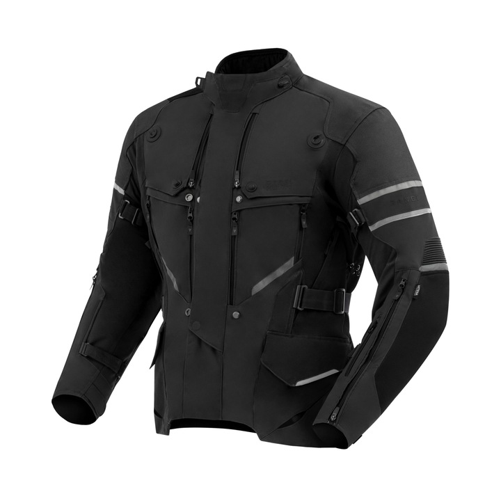 Textil motoros kabát, Rebelhorn termékcsalád, vízálló, fekete/szürke + Freebies M