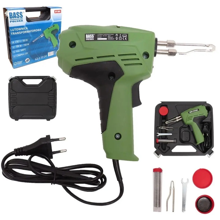 Поялник с трансформатор и LED лампа, Bass Polska, 3861