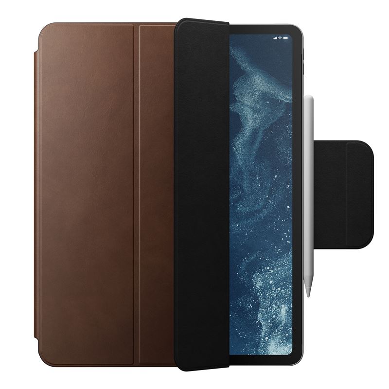 Husa piele naturala NOMAD Leather Folio Plus compatibila cu iPad Pro 12.9 inch 2018/2020/2021/2022 si iPad Air 13 inch 2024 Brown