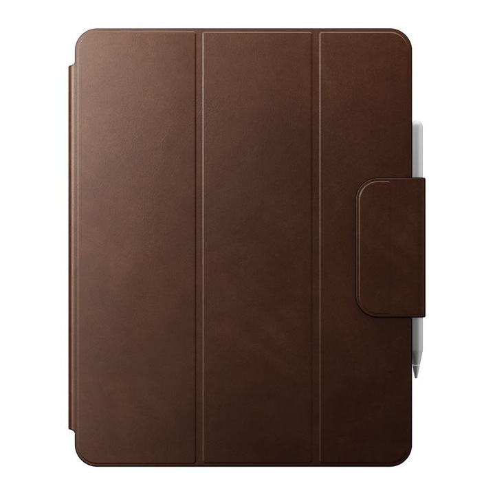 Husa piele naturala NOMAD Leather Folio Plus compatibila cu iPad Pro 12.9 inch 2018/2020/2021/2022 si iPad Air 13 inch 2024 Brown