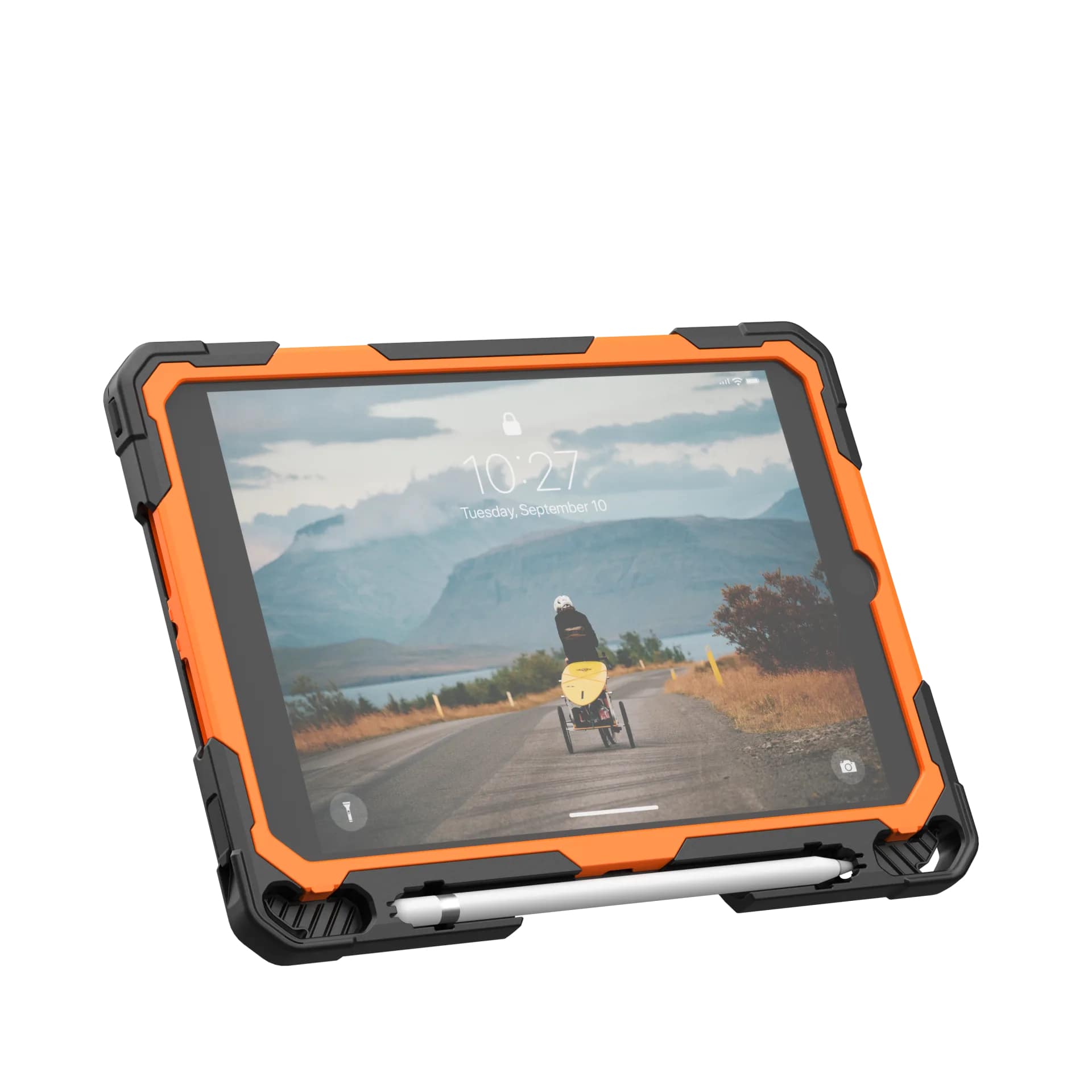 Carcasa UAG Plasma compatibila cu iPad 10.2 inch 2019/2020/2021, Protectie display, Negru/Portocaliu