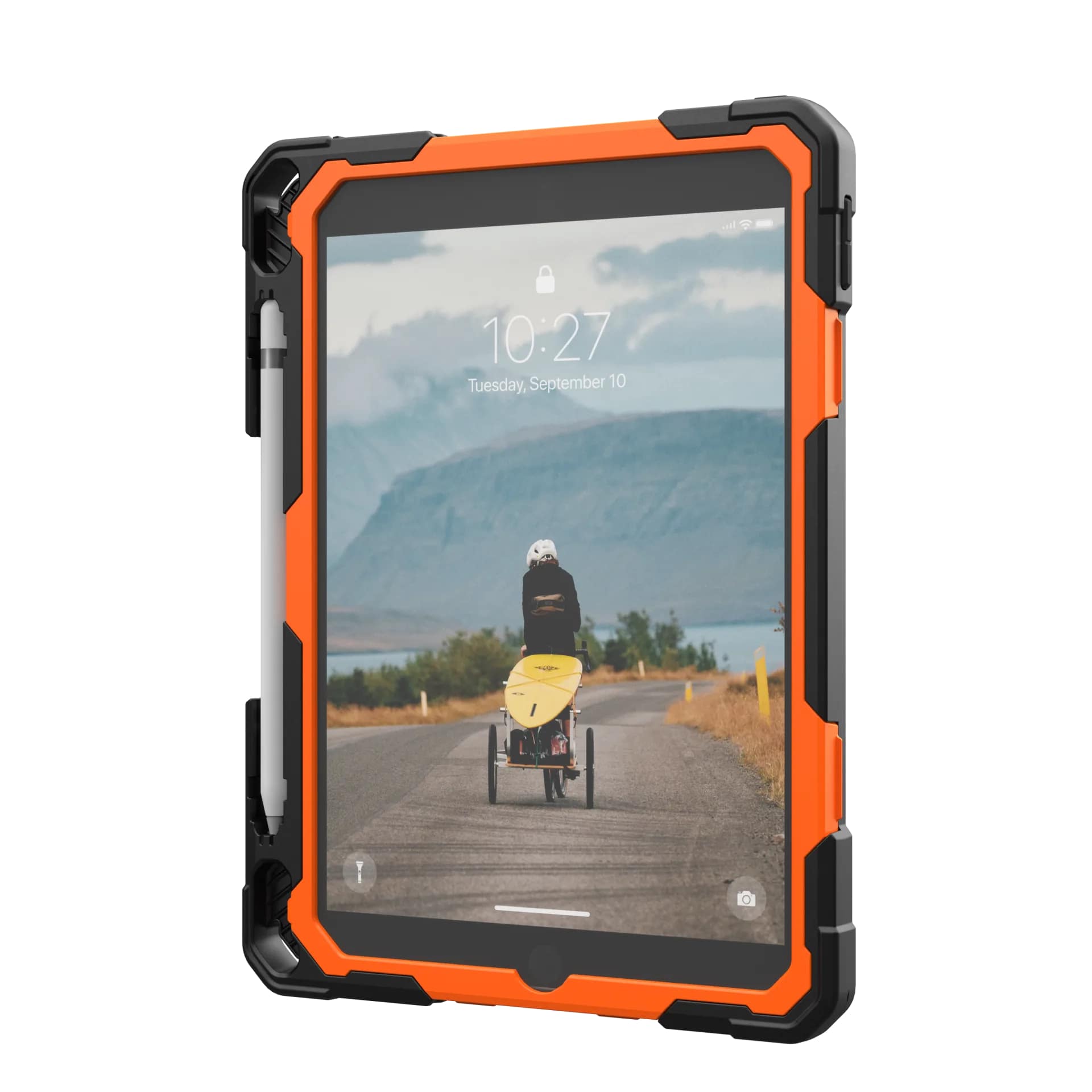 Carcasa UAG Plasma compatibila cu iPad 10.2 inch 2019/2020/2021, Protectie display, Negru/Portocaliu