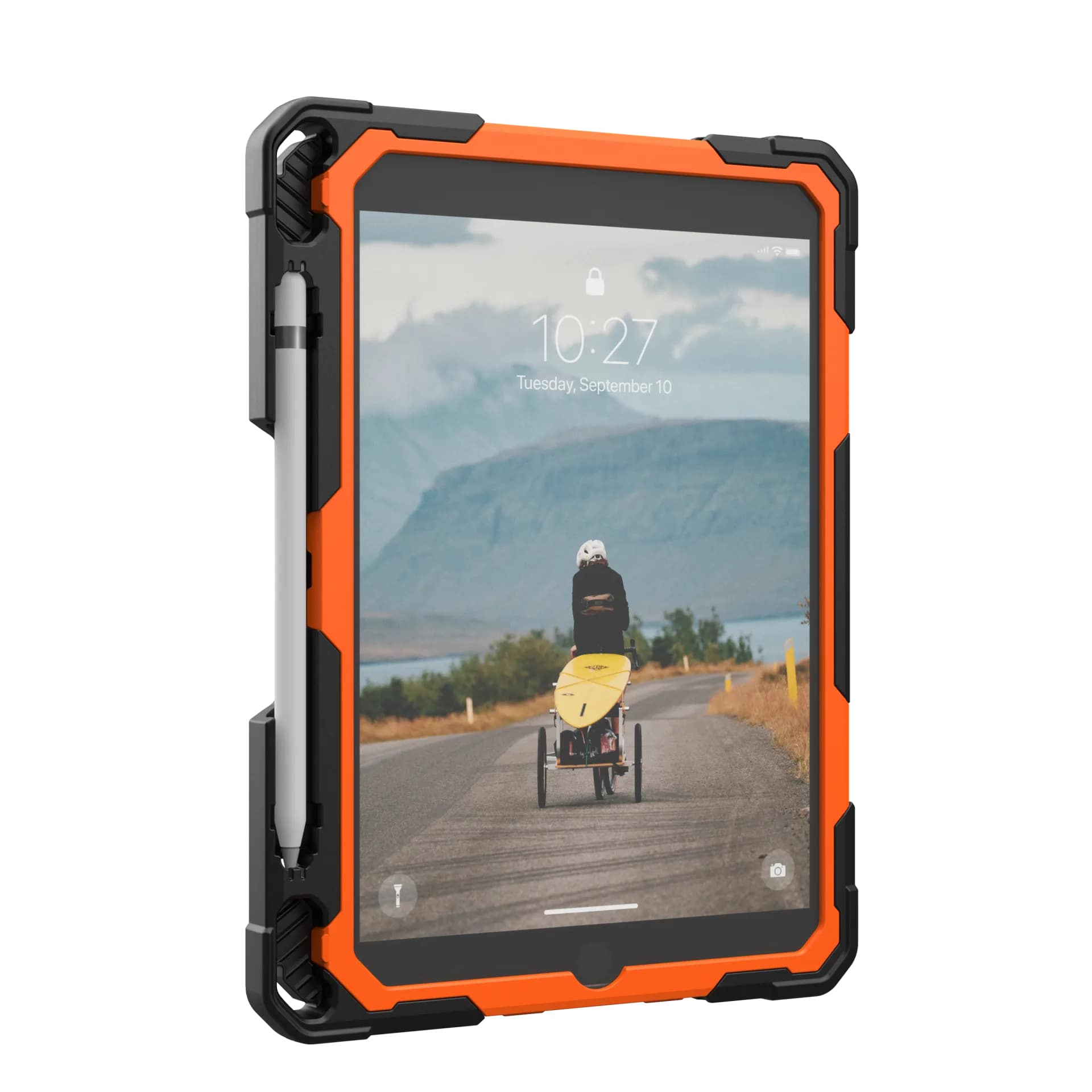 Carcasa UAG Plasma compatibila cu iPad 10.2 inch 2019/2020/2021, Protectie display, Negru/Portocaliu