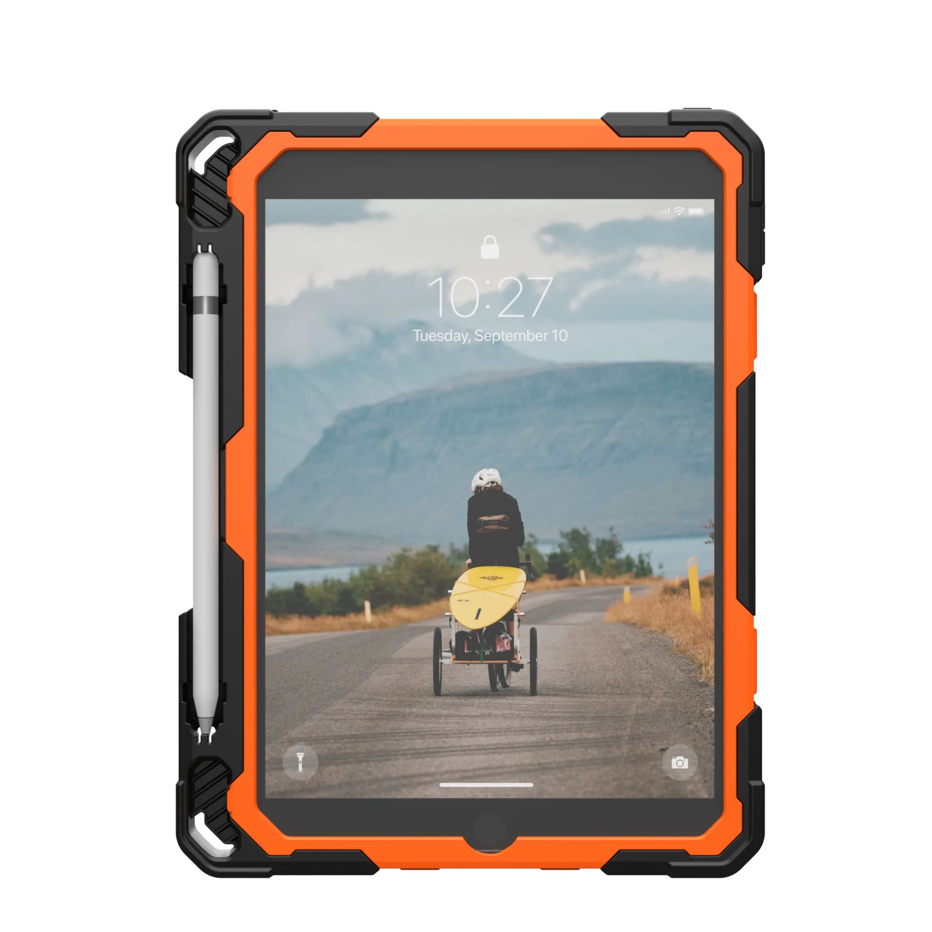Carcasa UAG Plasma compatibila cu iPad 10.2 inch 2019/2020/2021, Protectie display, Negru/Portocaliu