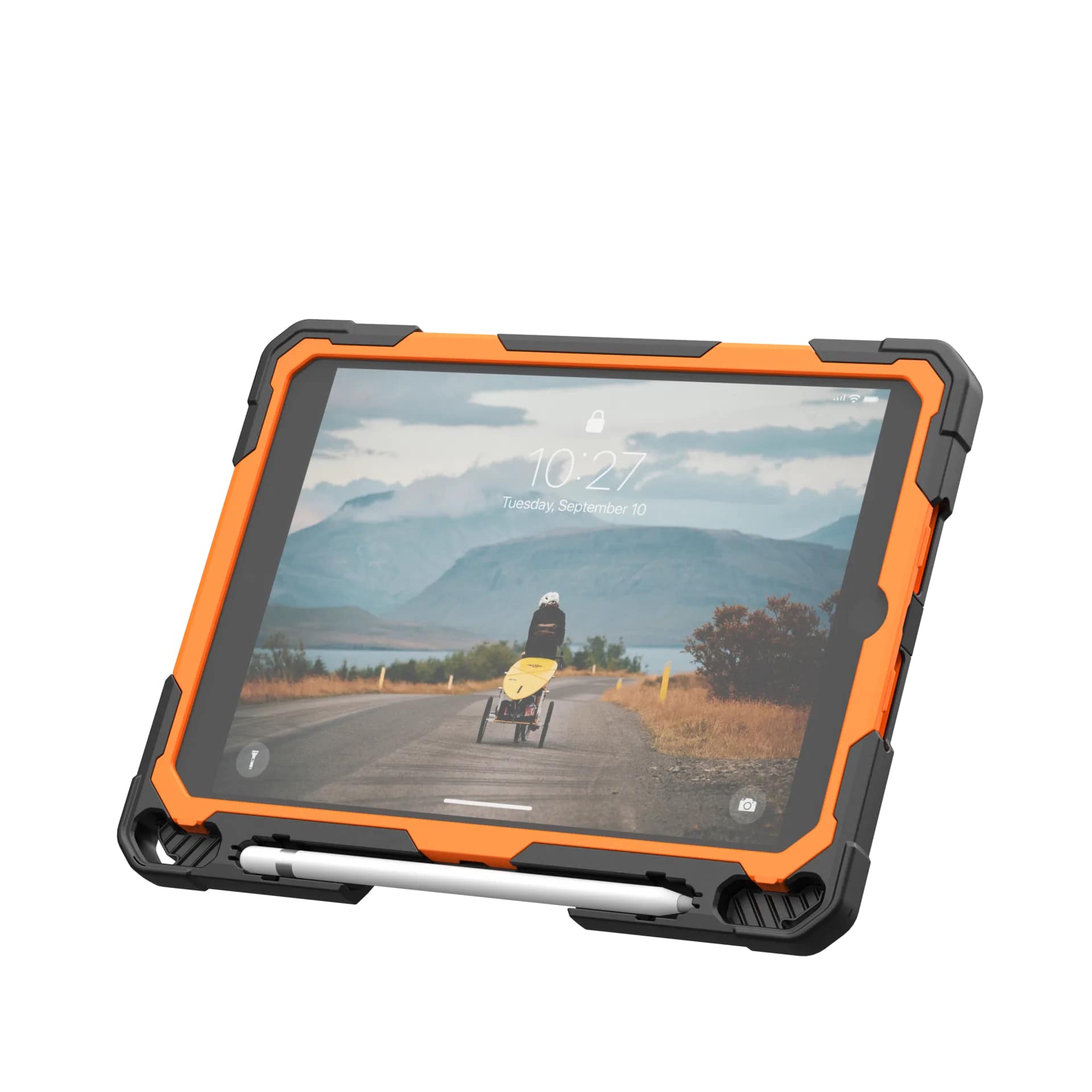 Carcasa UAG Plasma compatibila cu iPad 10.2 inch 2019/2020/2021, Protectie display, Negru/Portocaliu