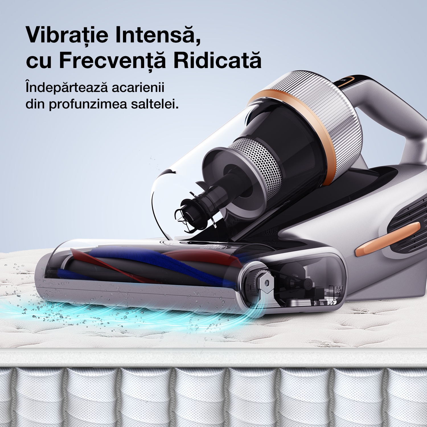 Aspirator portabil JIMMY BX7 Pro Max impotriva acarienilor, 700 W, putere de aspirare 16.000 Pa, 3 moduri, filtrare pe 6 niveluri, sterilizare UV, gri