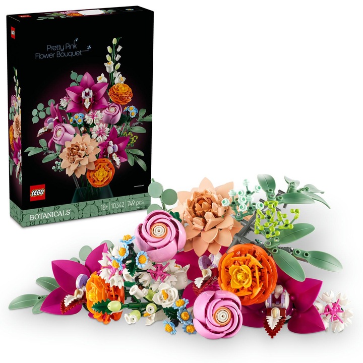 LEGO® Botanicals - Красив букет от розови цветя 10342, 749 части