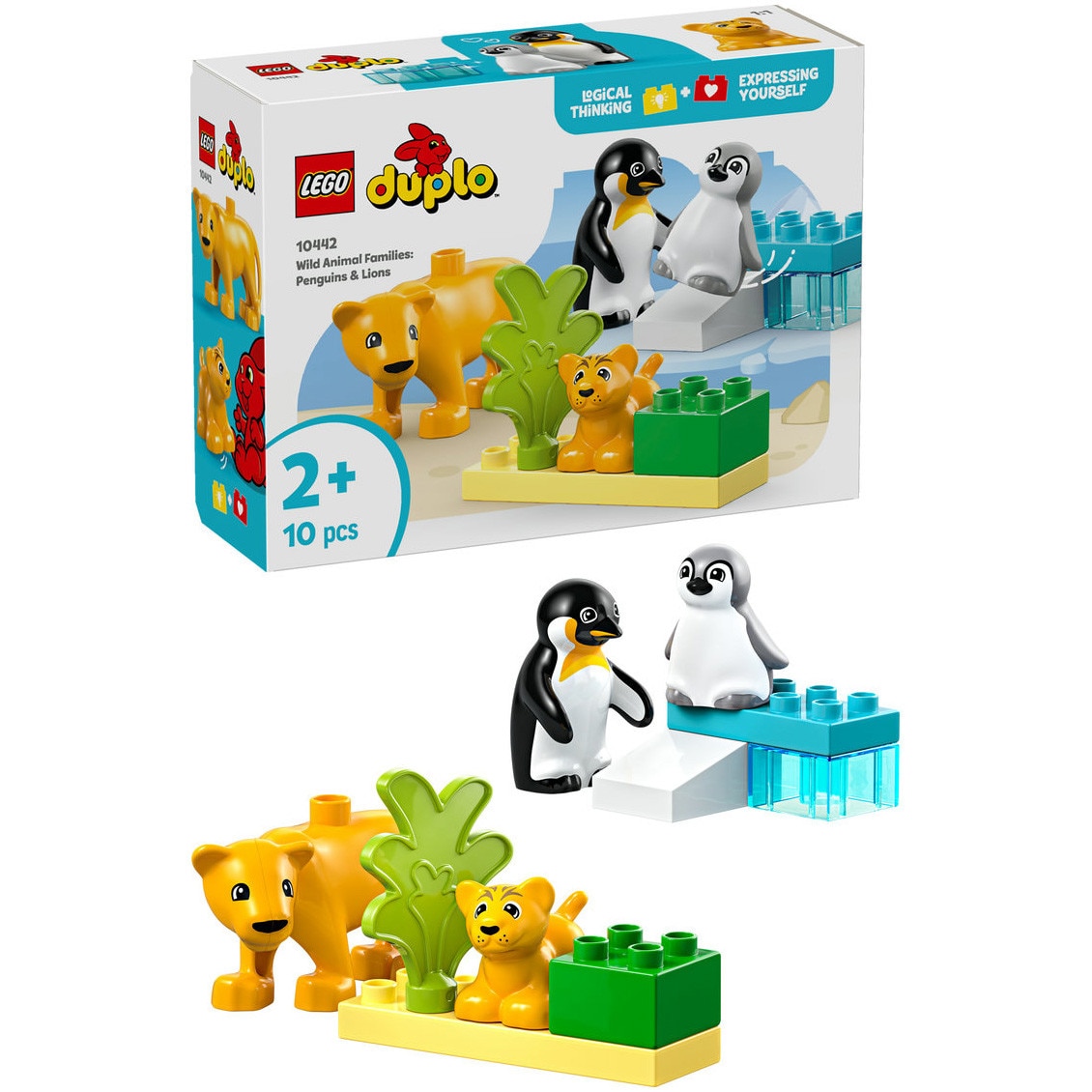 LEGO® DUPLO - Familii de animale salbatice: Pinguini si lei 10442, 10 piese