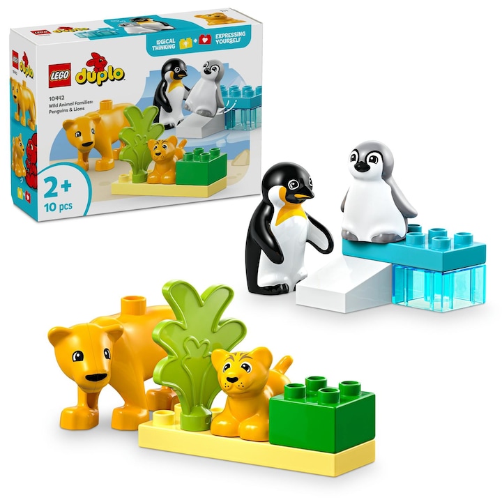 LEGO® DUPLO - Wild Animal Families: Penguins and Lions 10442, 10 части