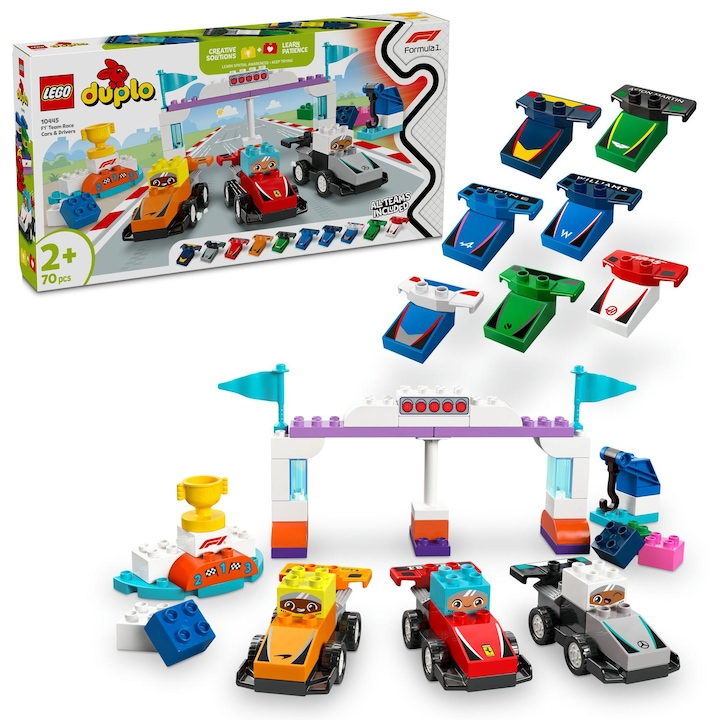 LEGO® DUPLO - F1® Team: Racing Cars and Drivers 10445, 70 части