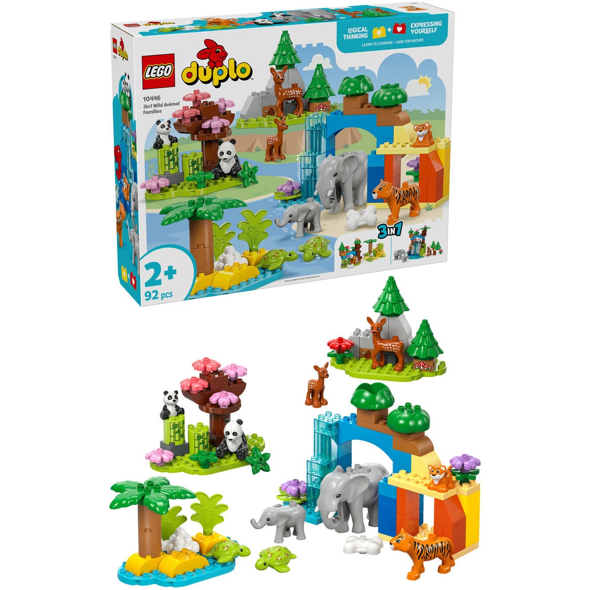 LEGO® DUPLO - Familii de animale salbatice 3 in 1 10446, 92 piese