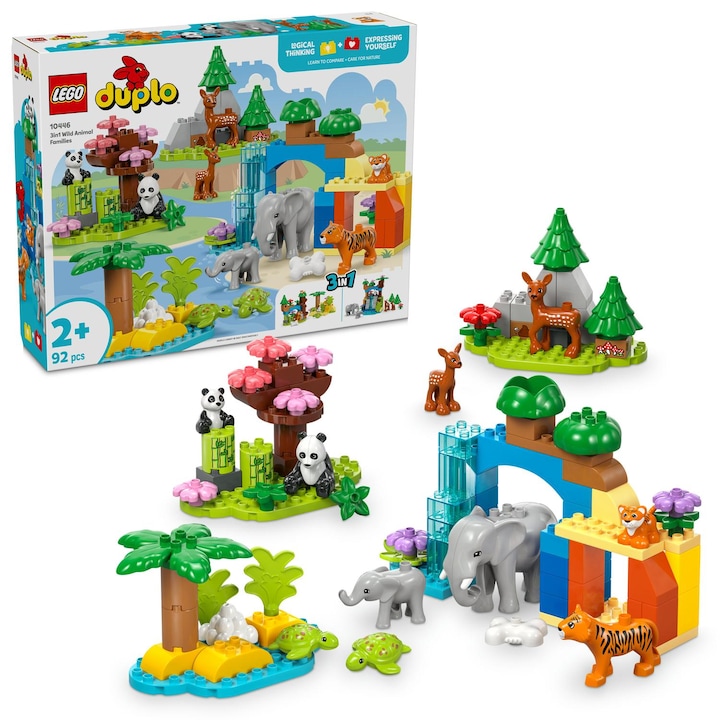 LEGO® DUPLO - Wild Animal Families 3 in 1 10446, 92 части