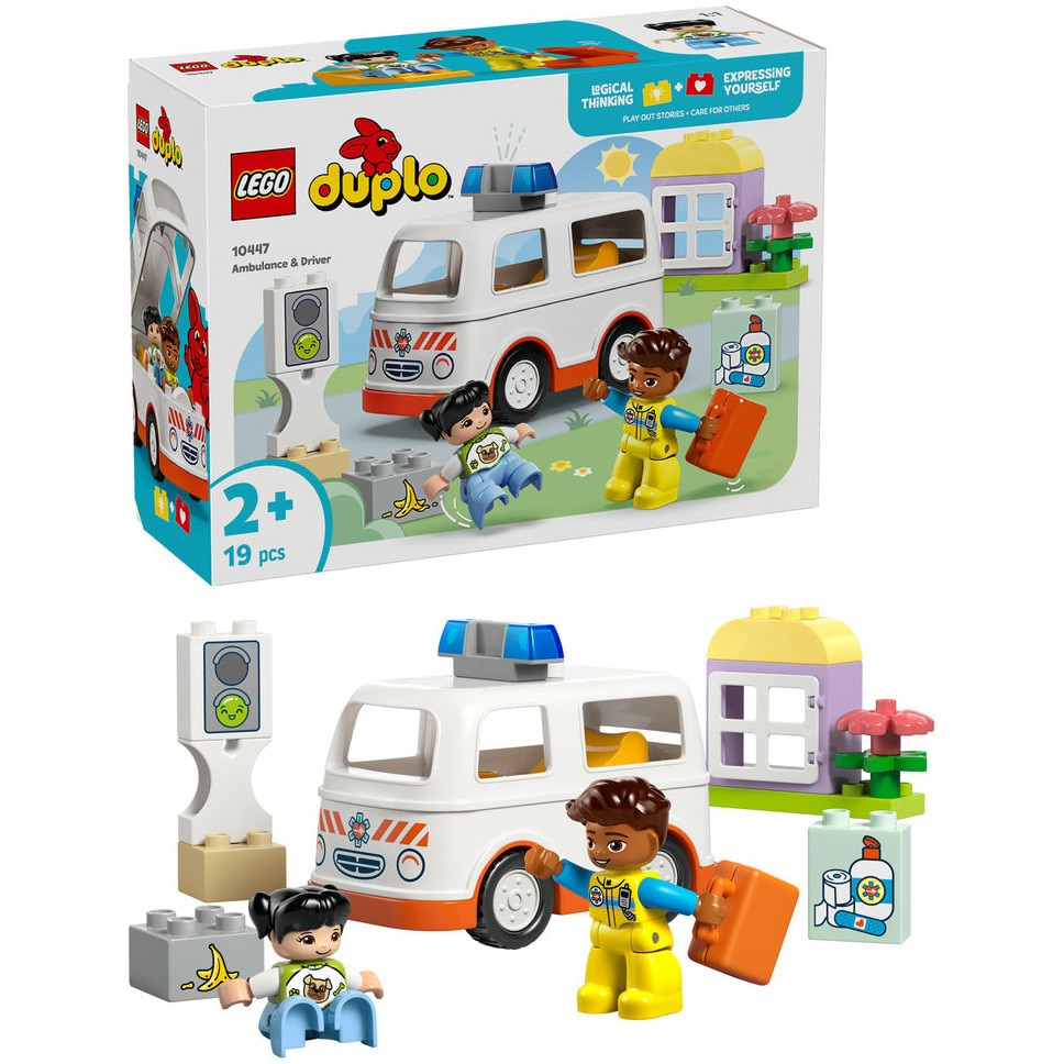 LEGO® DUPLO - Ambulanta si sofer 10447, 19 piese