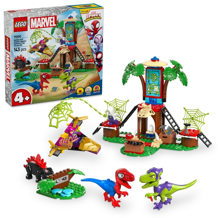 LEGO® Spidey - Spidey and Gobby's Treehouse Dinosaur Showdown 11200, 143 части