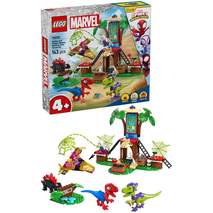 LEGO® Marvel - Pókember és Gobby raptorcsatája a lombház főhadiszálláson 11200, 143 db