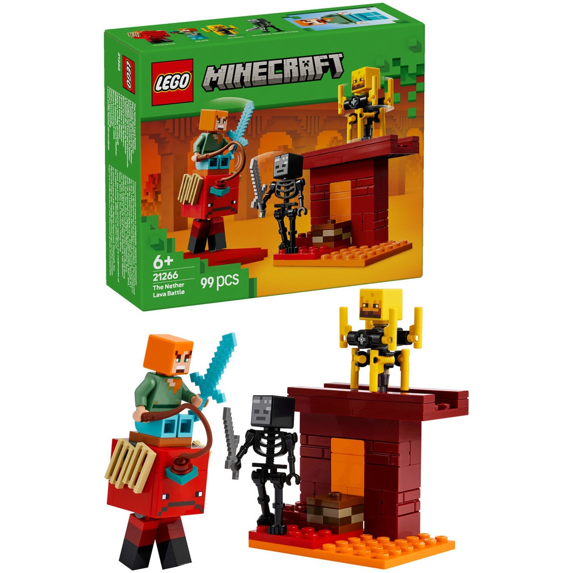 LEGO® Minecraft™ - Batalie deasupra lavei in Nether 21266, 99 piese