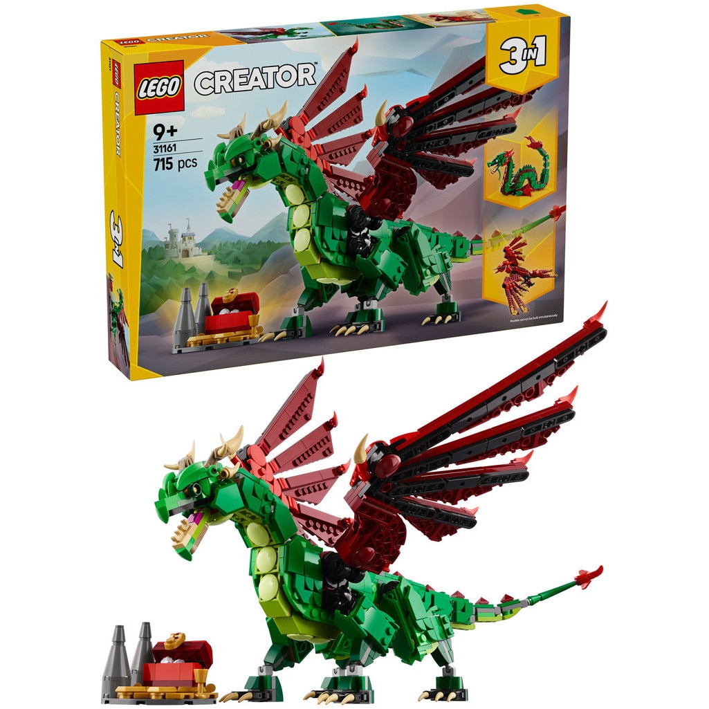 LEGO® Creator 3 in 1 - Dragon medieval 31161, 715 piese