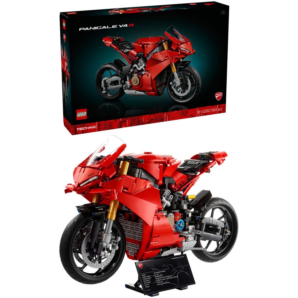 LEGO® Technic - Motocicleta Ducati Panigale V4 S 42202, 1603 piese