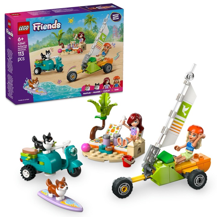 LEGO® Friends - Surfing and Scootering Puppies Adventures 42641, 113 части