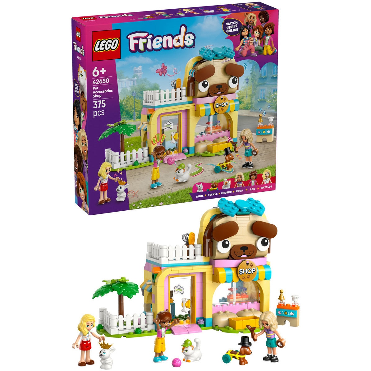 LEGO® Friends - Magazin de accesorii pentru animale de companie 42650, 375 piese