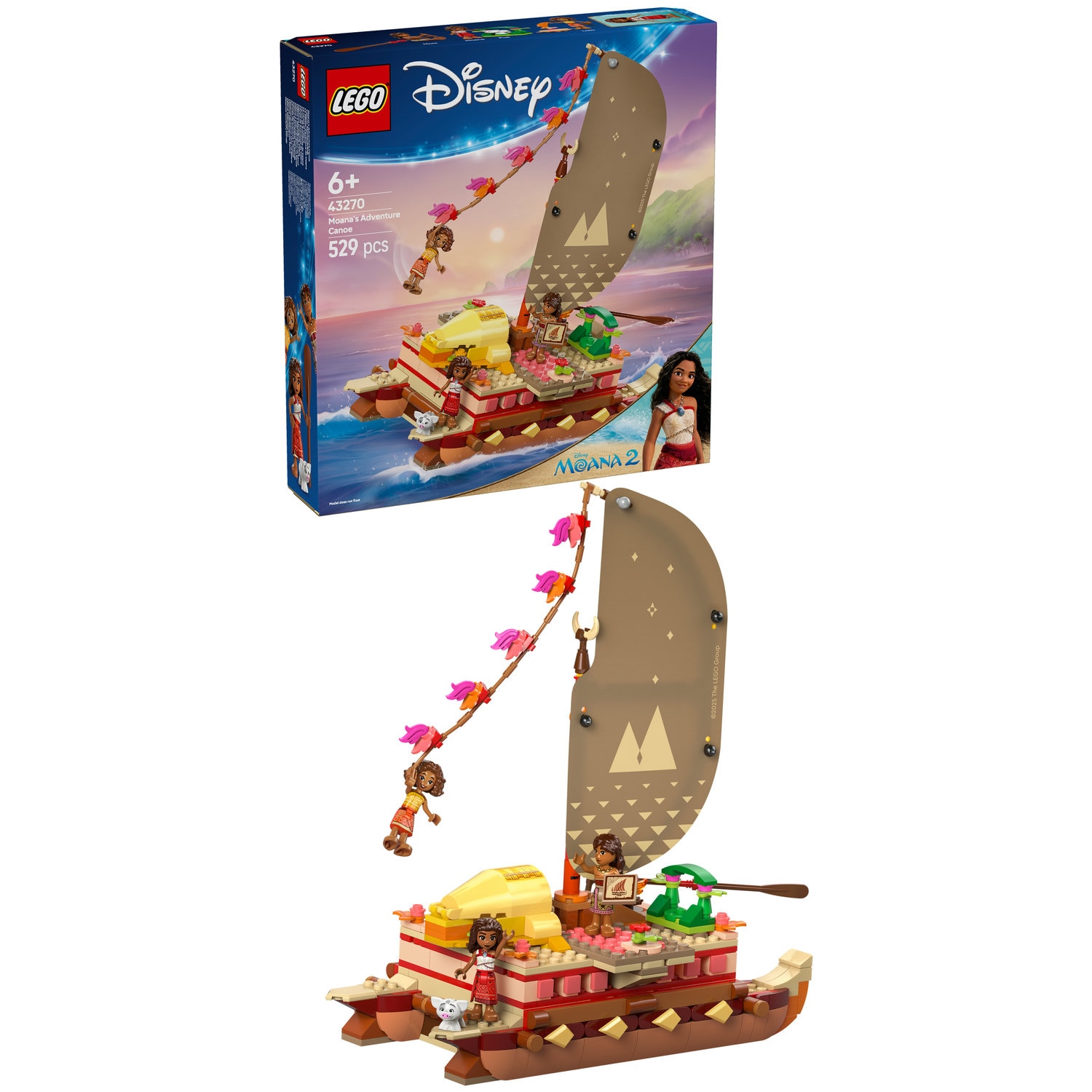 LEGO® Disney Princess™ - Canoea de aventura a Moanei 43270, 529 piese