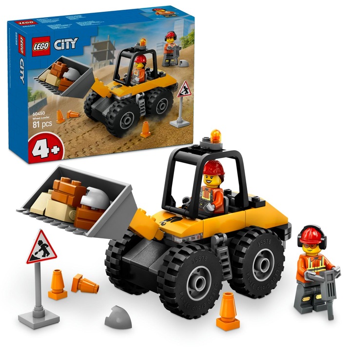 LEGO® City - Yellow Wheel Loader for Construction 60450, 81 части