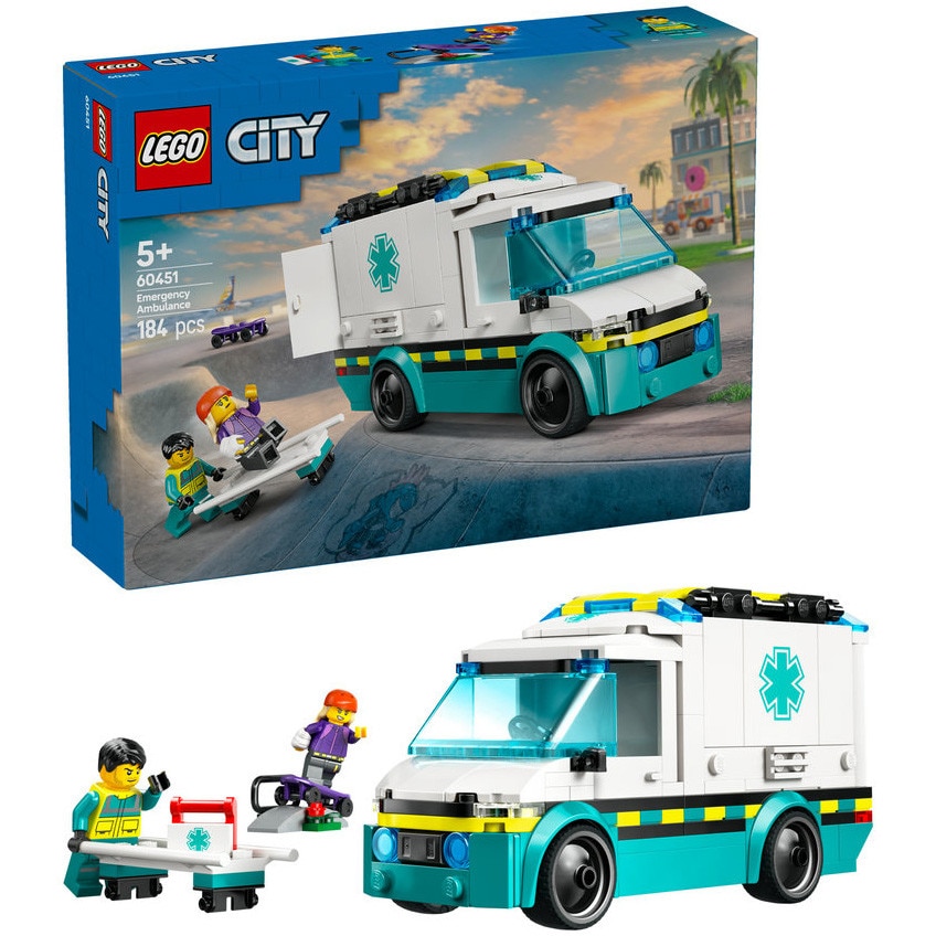 LEGO® City - Ambulanta de urgente 60451, 184 piese