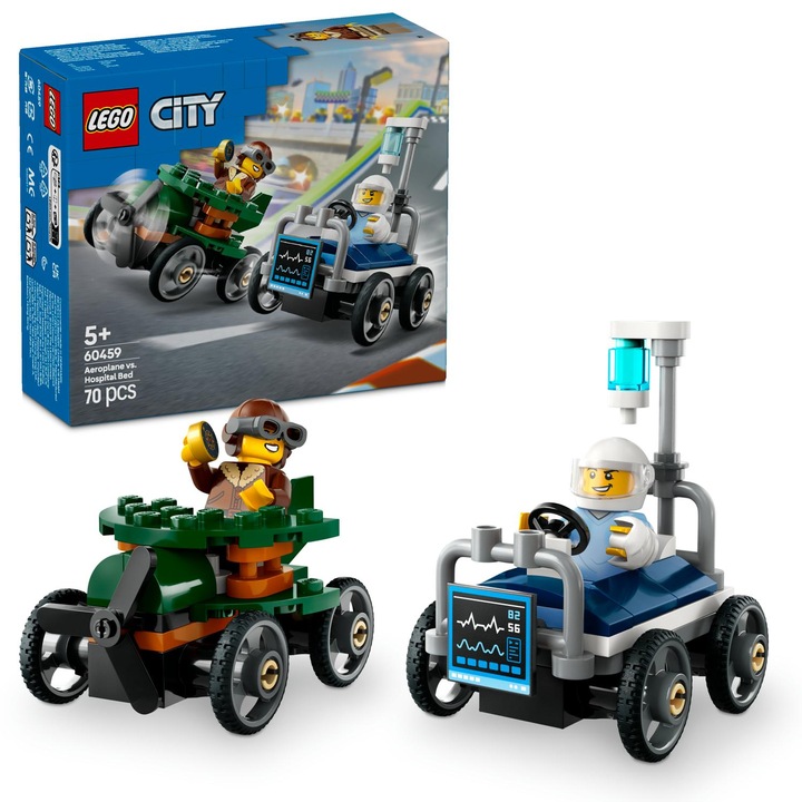 LEGO® City - Airplane vs. Hospital Bed Racing Pack 60459, 70 части