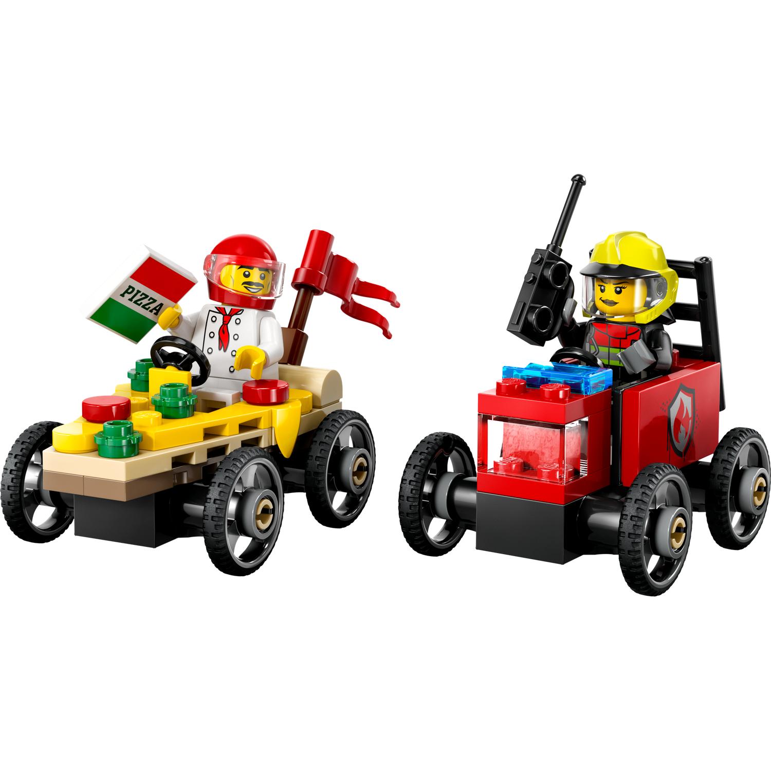 LEGO® City - Pachet de curse Furgoneta de pizza vs. autospeciala