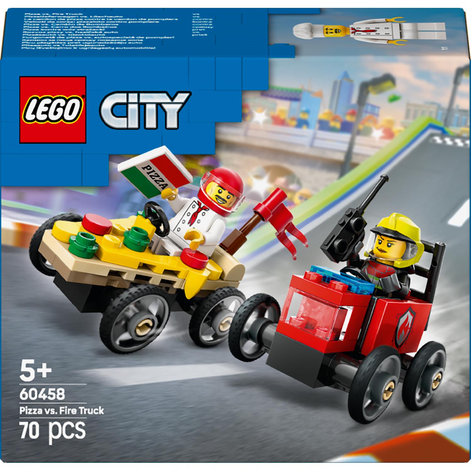 LEGO® City - Pachet de curse Furgoneta de pizza vs. autospeciala