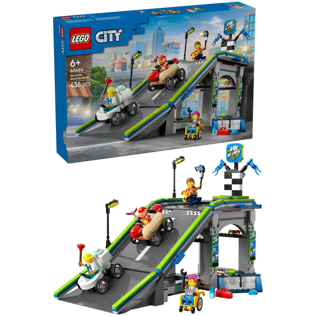 LEGO® City - Fara limite: Rampa pentru curse de masini 60460, 436 piese