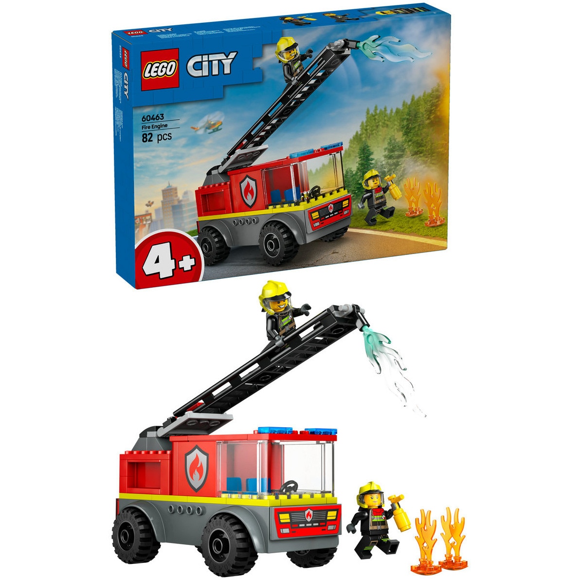 LEGO® City - Autospeciala de pompieri cu scara 60463, 82 piese