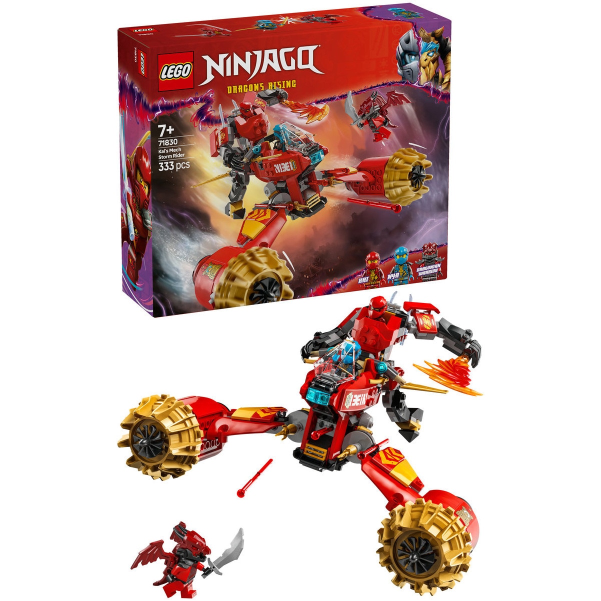 LEGO® Ninjago™ - Vehiculul-robot zburator al lui Kai 71830, 333 piese