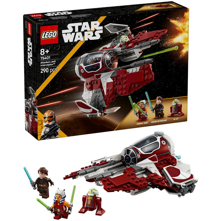 LEGO® Star Wars TM - Nava Interceptor™ Jedi a lui Ahsoka 75401, 290 piese