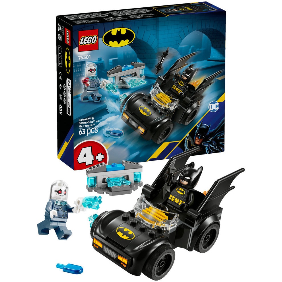 LEGO® DC - Batman™ si Batmobile™ vs. Mr. Freeze™ 76301, 63 piese