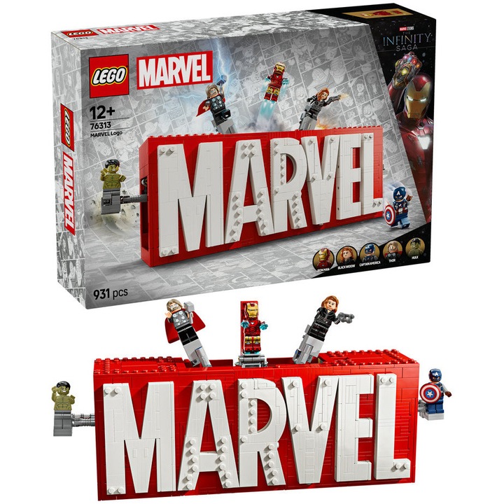 LEGO® Marvel - MARVEL logó és minifigurák 76313, 931 db