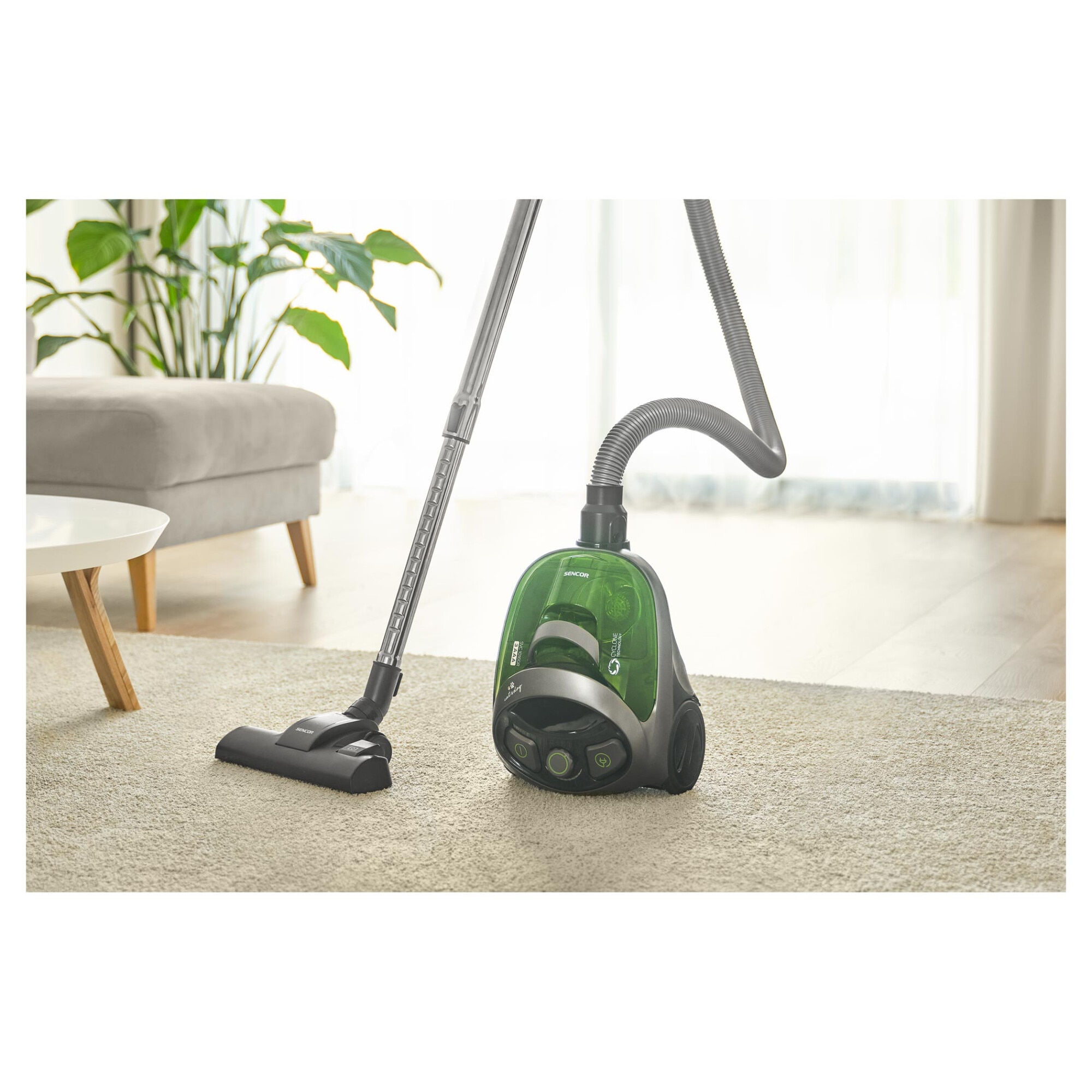 Aspirator fara sac Sencor SVC 1016GR 3AAA, 800 W, verde