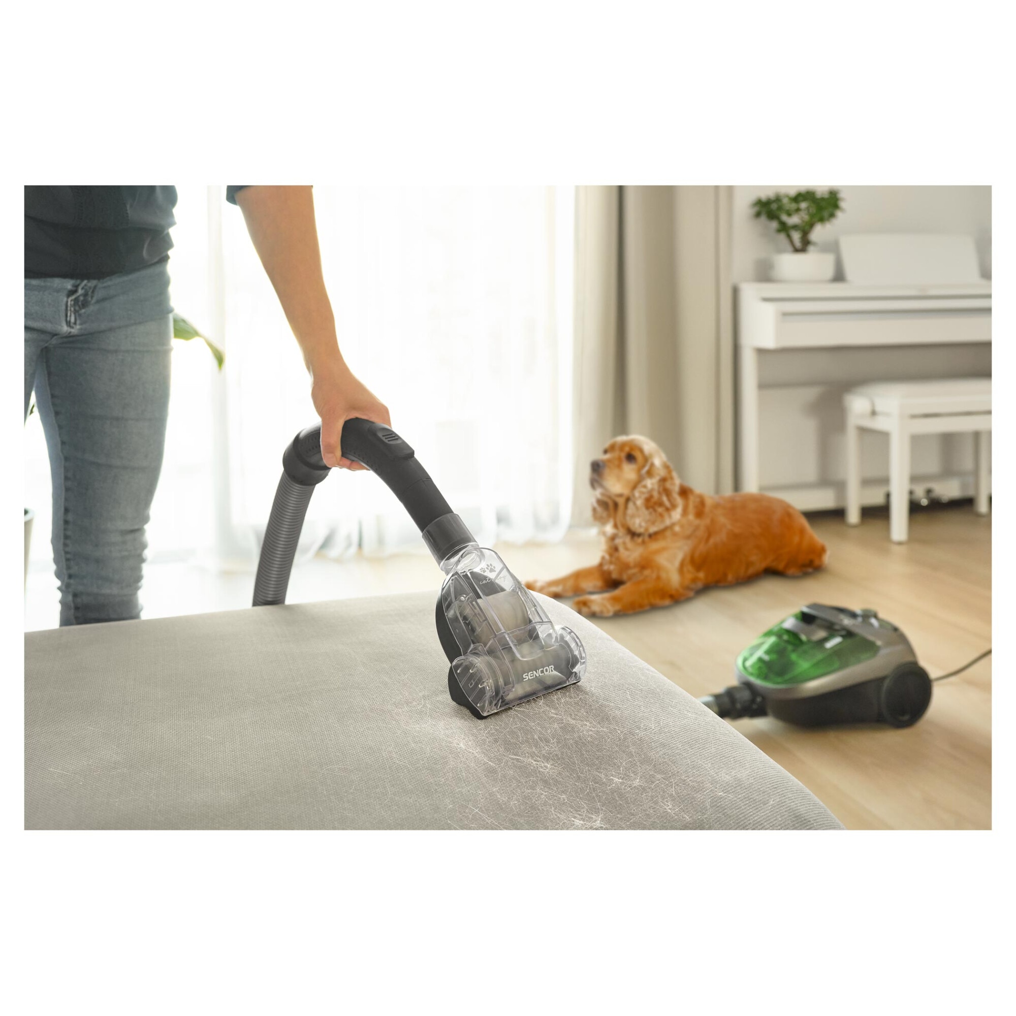 Aspirator fara sac Sencor SVC 1016GR 3AAA, 800 W, verde