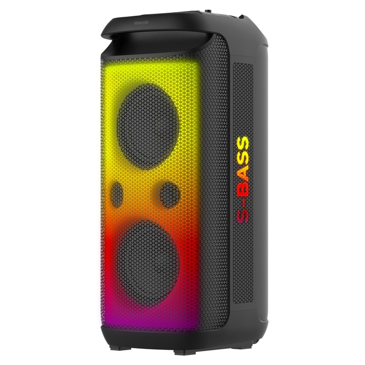 Sencor SSS Partycon Boost Parti hangszóró, Bluetooth 5.3, USB, IPX4, Fekete
