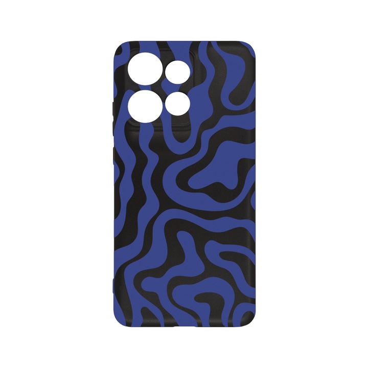 Силиконов калъф BestCase за Motorola Edge 50 Neo, Blue Abstract Line, Slim SIlicon 0.8MM, Camera Protection, Black, c-B 1477