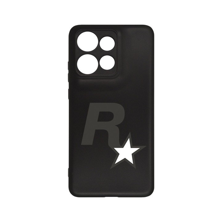 Силиконов калъф BestCase за Motorola Edge 50 Neo, Rock Star, Slim SIlicon 0.8MM, Camera Protection, Black, c-B 1467