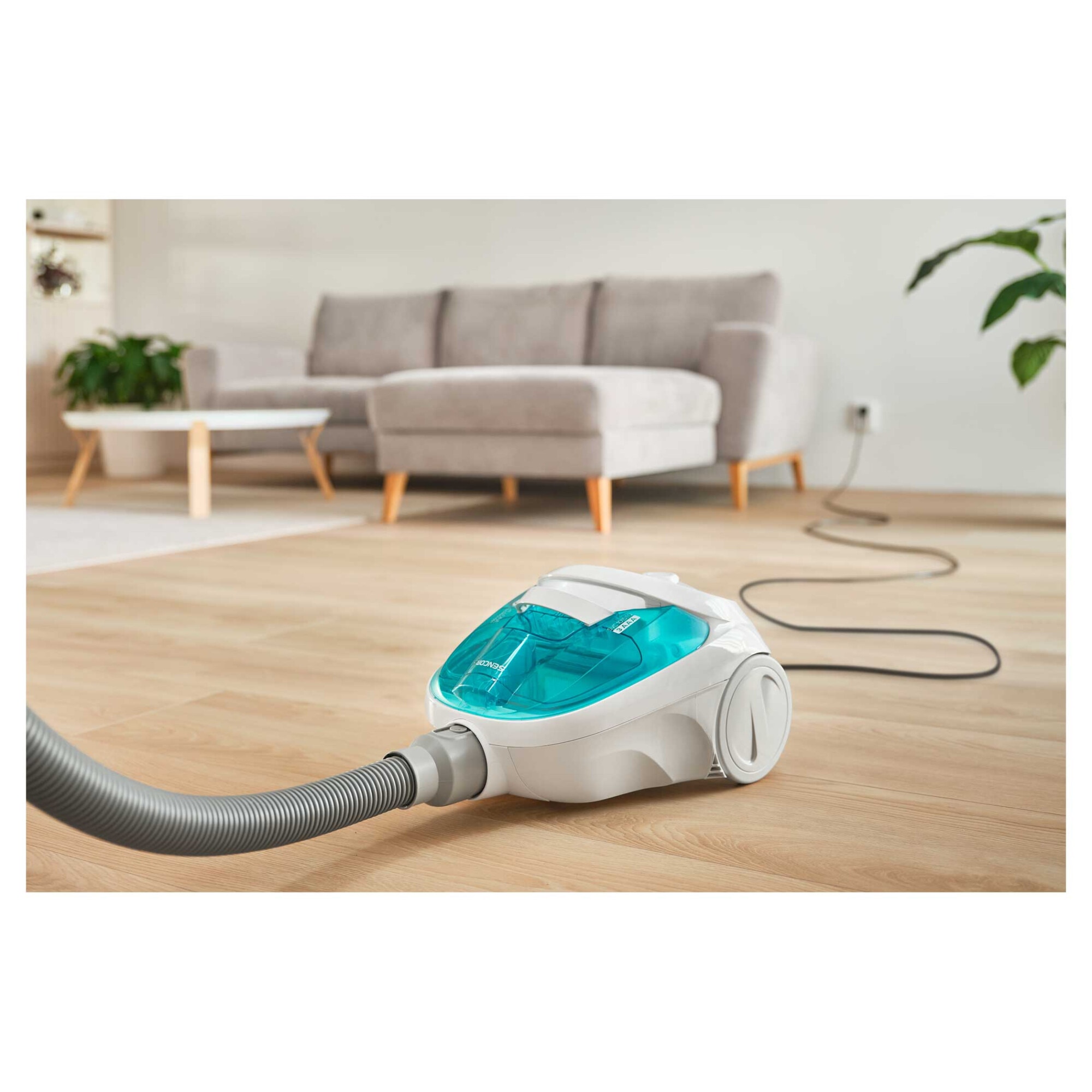 Aspirator fara sac, Sencor SVC 1015TQ 3AAA 800 W, alb, albastru