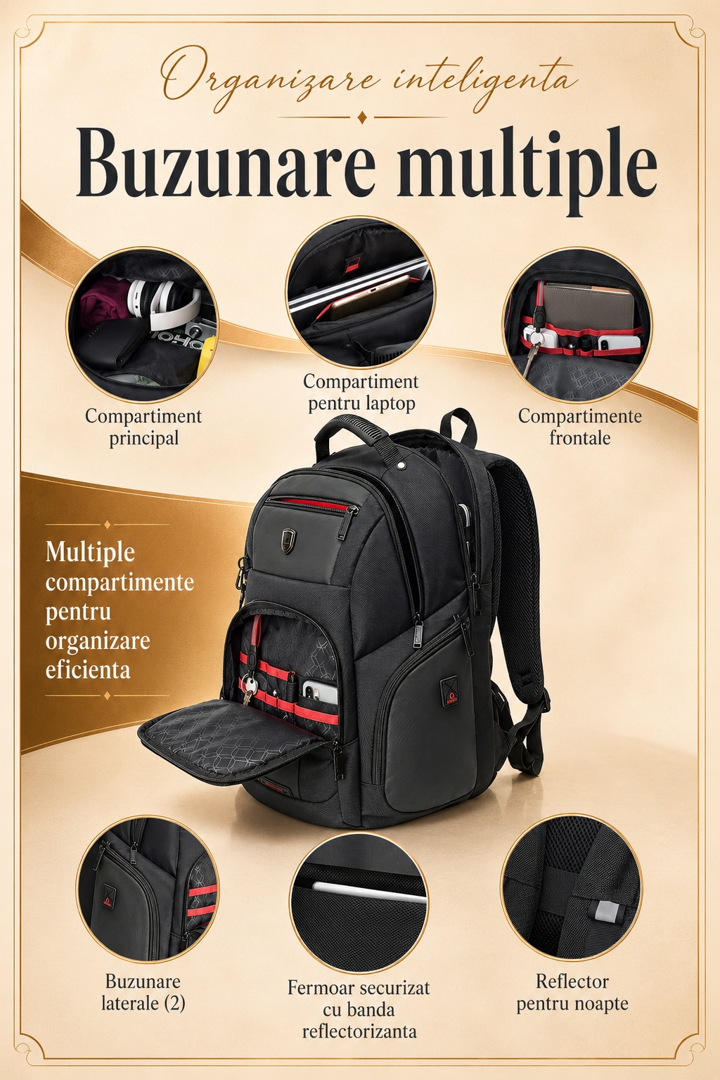 Rucsac Multifunctional 46L, Rucsac Laptop 15.6