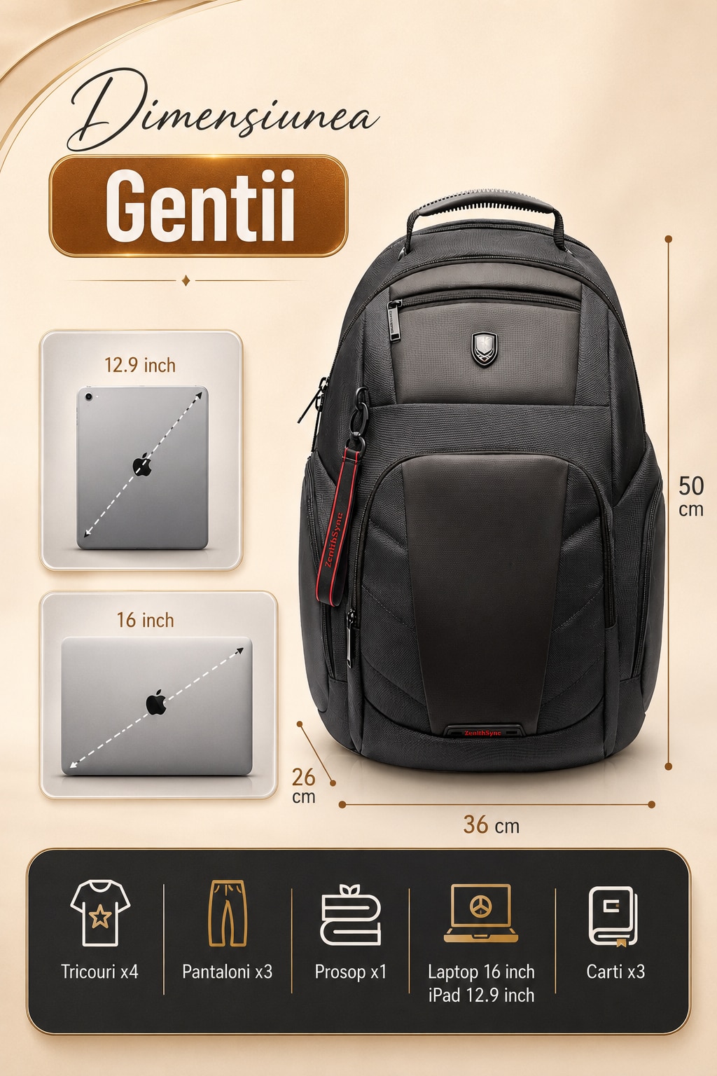 mayu  Rucsac Multifunctional 46L, Rucsac Laptop 15.6